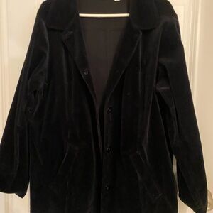 Classic Black Women's Corduroy Coat